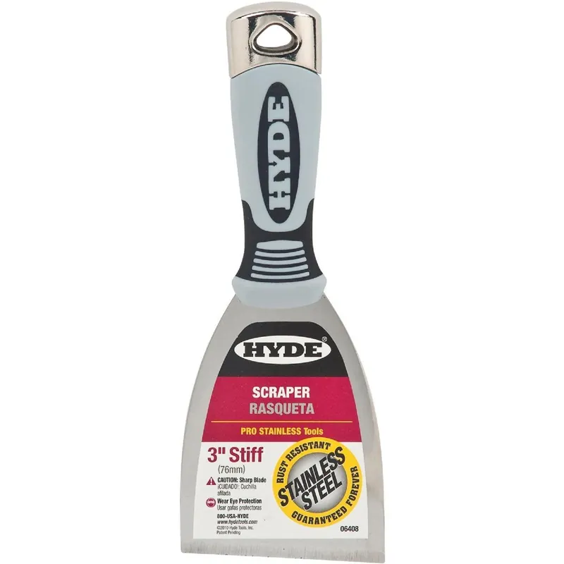 Hyde 06408 Hyde Pro Stainless 3 In. Stiff Scraper