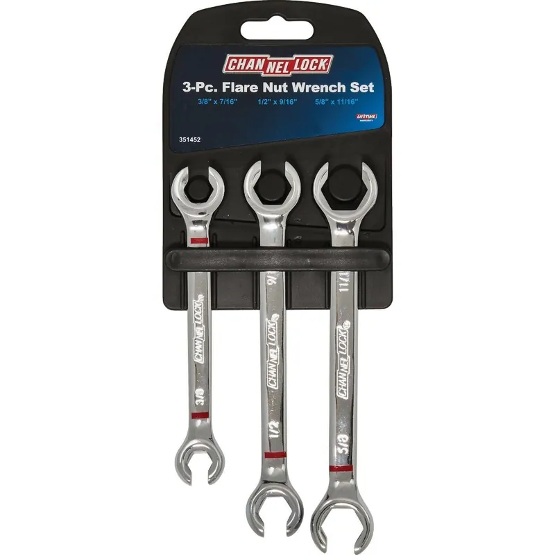 Channellock 351452 Standard 6-Point Flare Nut Wrench Set (3-Piece)