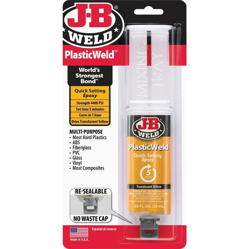 J-B Weld 50132 PlasticWeld Epoxy Syringe 0.85 Oz. 50132