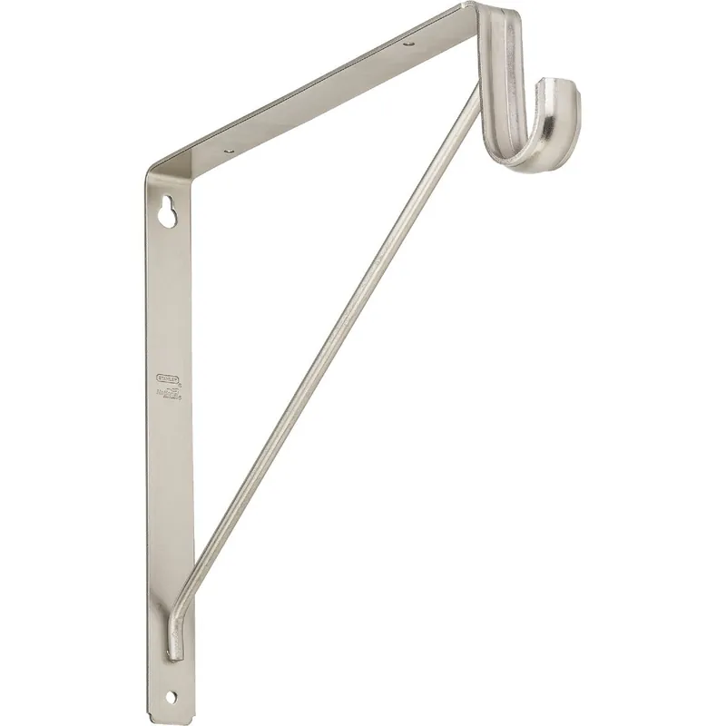 National S822093 Stanley Home Designs 12-5/8 In. H. x 11 In. D. Shelf & Rod Bracket