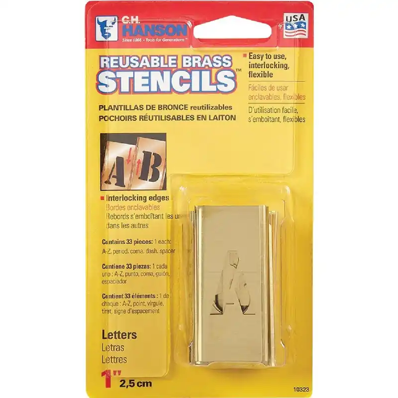 C.H. Hanson 10323 Letter Stencil Set 1 In. 32 Piece