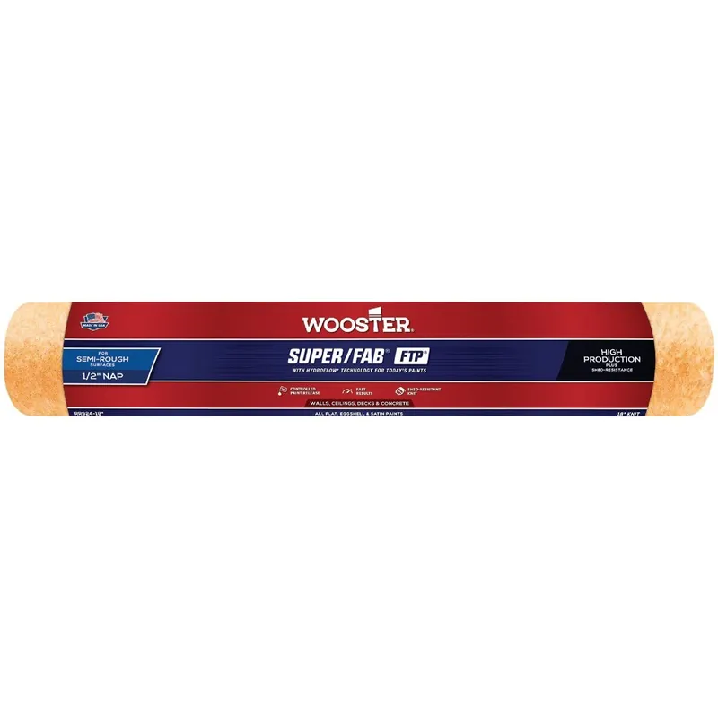 Wooster Brush RR924-18 Wooster Super/Fab FTP 18 In. x 1/2 In. Knit Fabric Roller Cover RR924-18