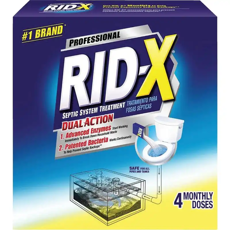 Rid-X 1920089448 Professinal 39.2 Oz. Powder Septic Tank Treatment (4-Pack)