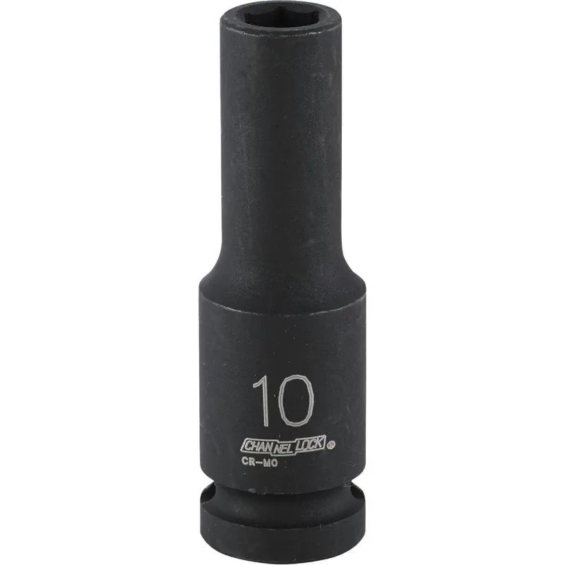 Channellock 302893 1/2 In. Drive 10 mm 6-Point Deep Metric Impact Socket