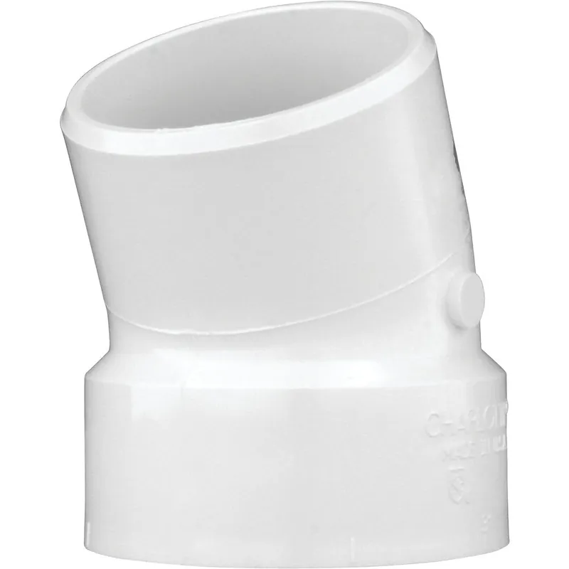 Charlotte Pipe PVC003261000HA 3 In. Schedule 40 22-1/2 Deg. DWV PVC Street Elbow (1/16 Bend)