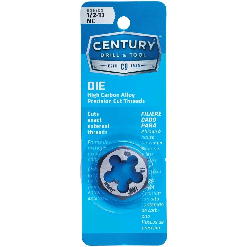 Century Drill Tool 96209 1/2-13 National Coarse 1 In. Across Flats Fractional Hexagon Die