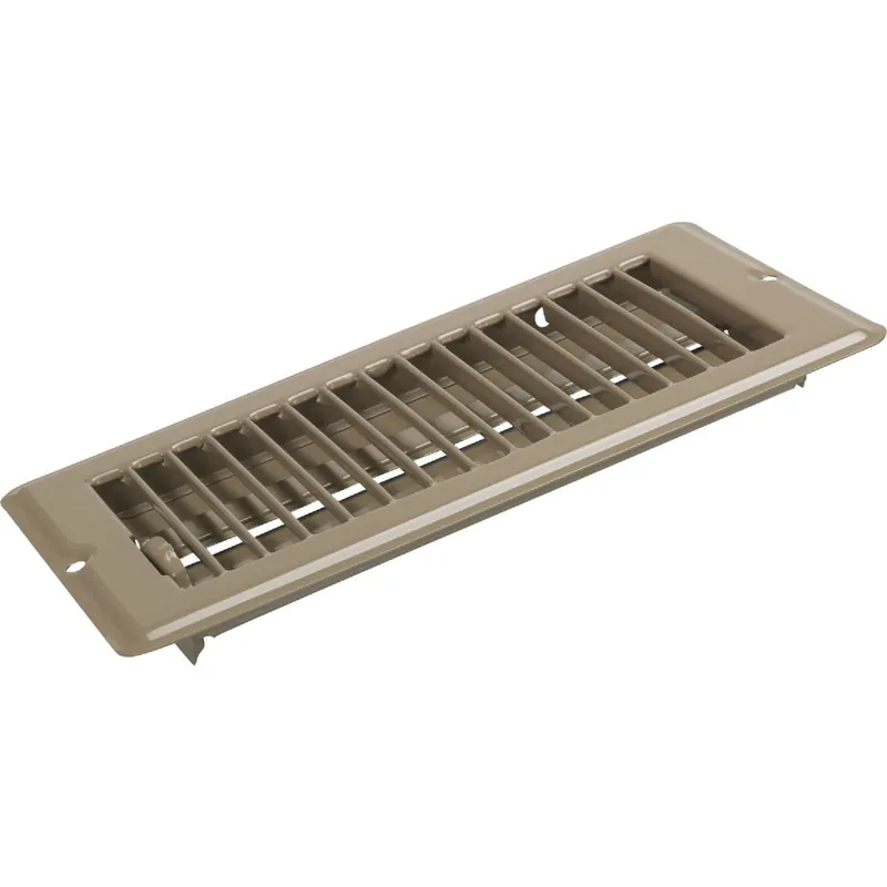 US Hardware V-102B 4 In. x 8 In. x 9/16 In. Brown Steel Floor Register