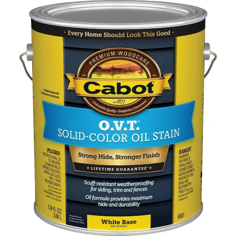 Cabot 140.0006501.007 O.V.T. Solid Color Oil Exterior Stain White Base 1 Gal.