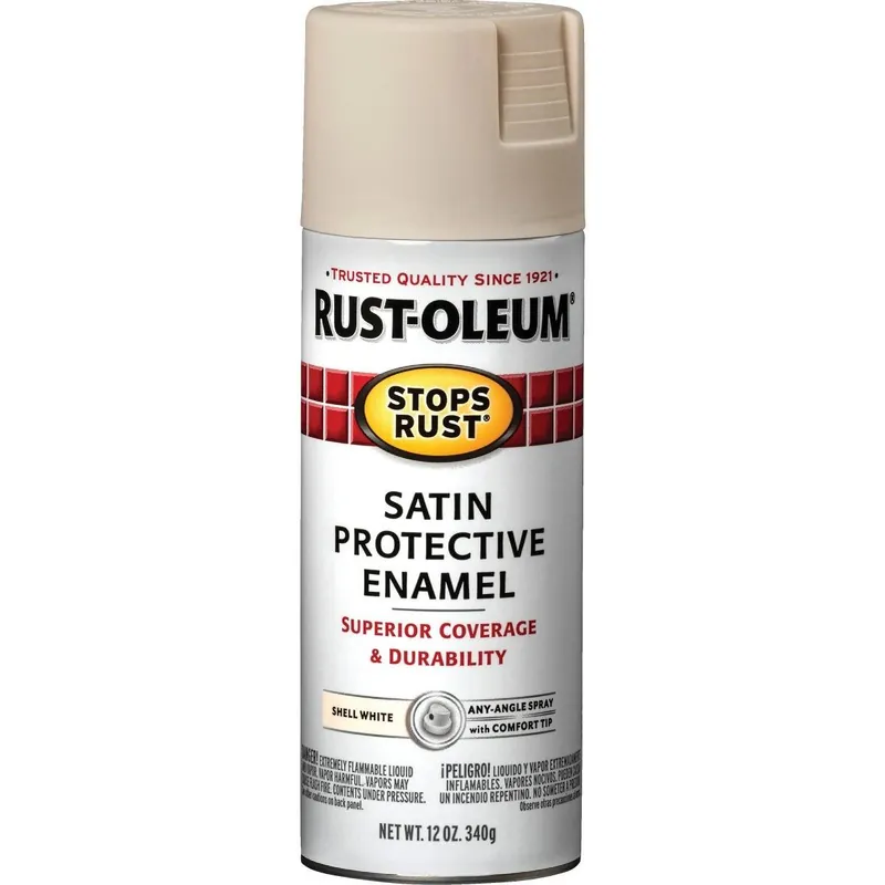 Rust-Oleum 7793830 Stops Rust Decor 12 Oz. Satin Spray Paint Shell White