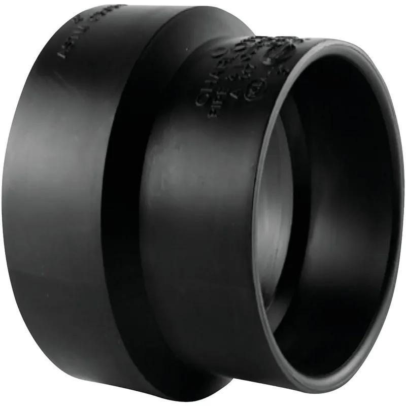 Charlotte Pipe ABS001170800HA 4 In. x 4 In. Sewer Hub x Sch 40 Hub Sewer Pipe Adapter ABS Coupling