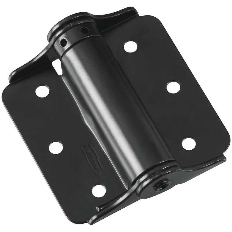 National N114975 3 In. Black Full-Surface Spring Door Hinge (2-Pack)