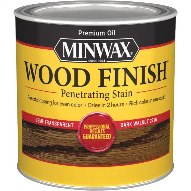 Minwax 227164444 Wood Finish Penetrating Stain Dark Walnut 1/2 Pt.