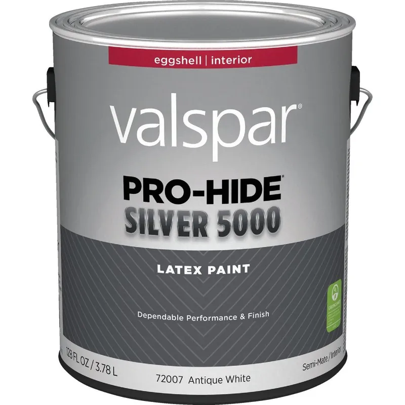 Valspar 028.0072007.007 Valspar Pro-Hide Silver 5000 Latex Eggshell Interior Wall Paint 1 Gal.
