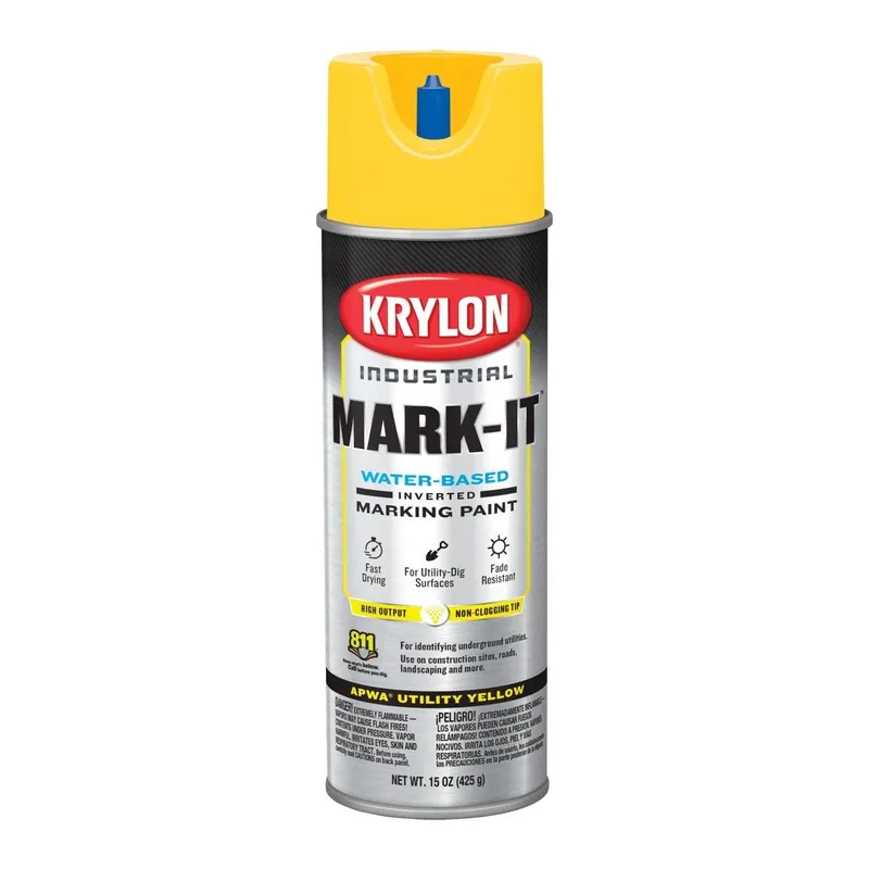 Krylon 731708 Mark-It Utility Yellow Inverted Marking Paint