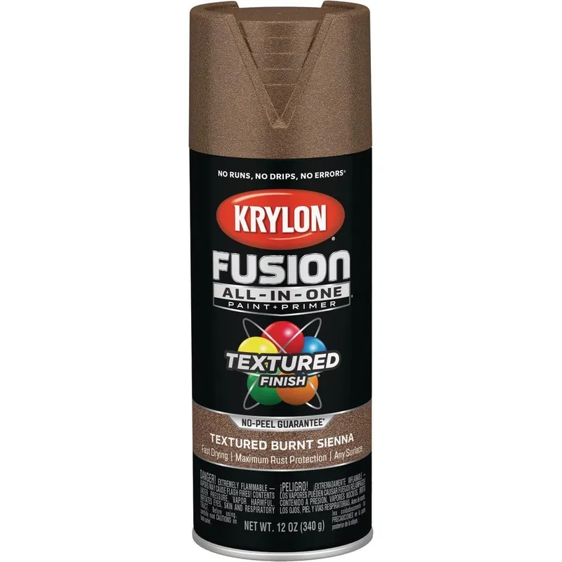 Krylon K02777007 Fusion All-In-One Textured Spray Paint & Primer Burnt Sienna