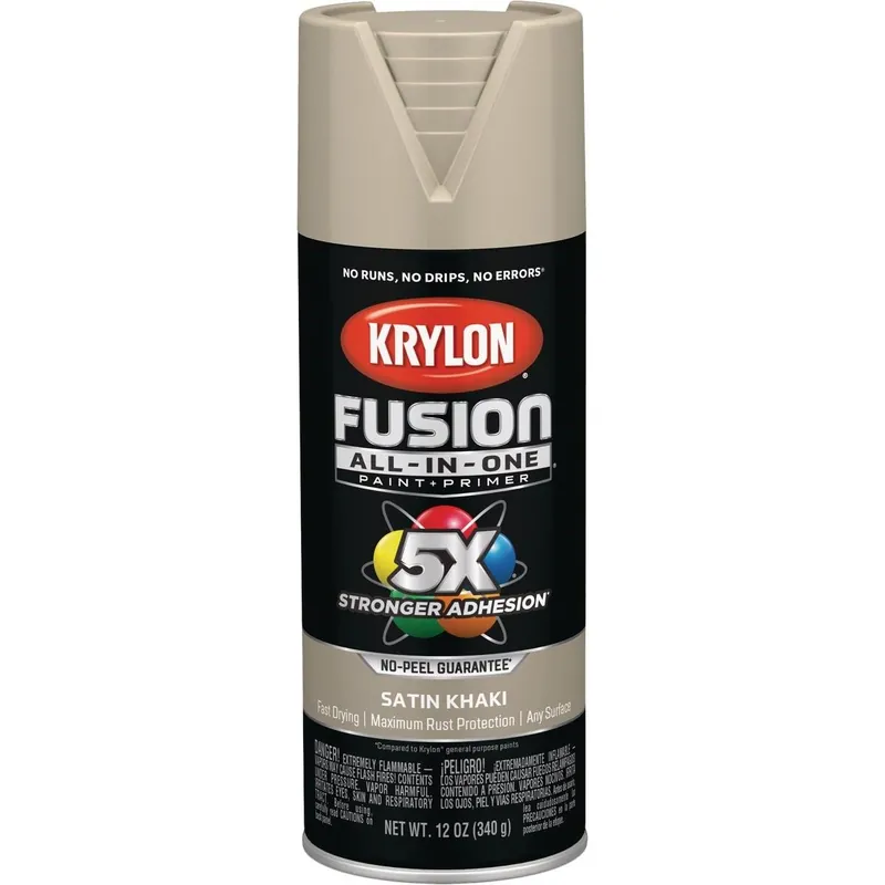 Krylon K02740007 Fusion All-In-One Satin Spray Paint & Primer Khaki