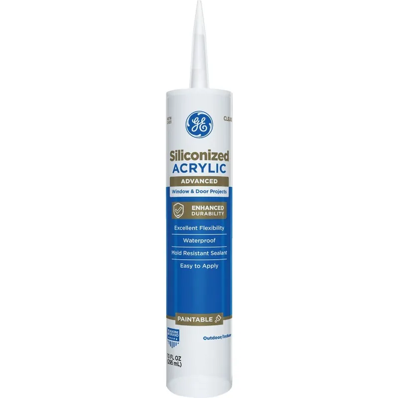 GE 2863819 All Weather Pro 10.1 Oz. Clear Window & Door Siliconized Acrylic Caulk MAWD310CR