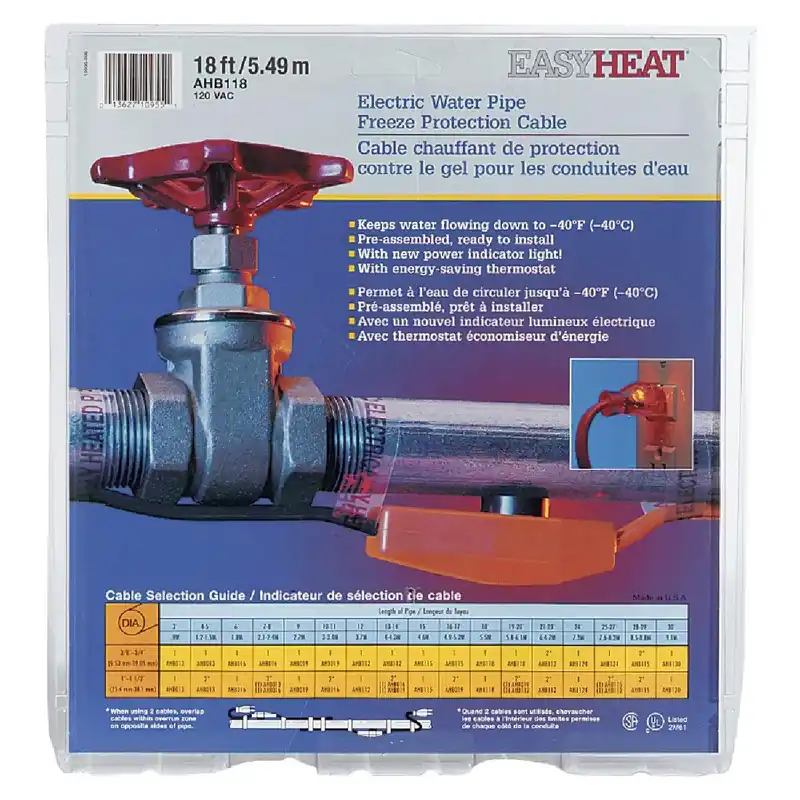 Easy Heat AHB118 18 Ft. 120V Pipe Heating Cable