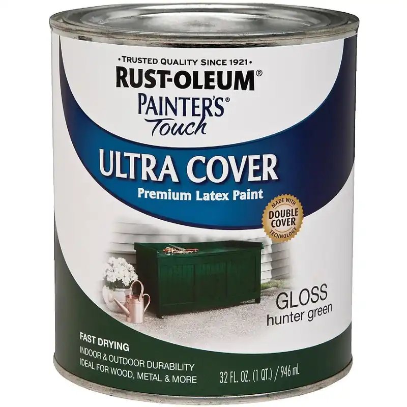 Rust-Oleum 1938502 Painter's Touch 2X Ultra Cover Premium Latex Paint Hunter Green 1 Qt.