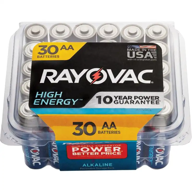 Rayovac 815-30PPTK High Energy AA Alkaline Battery (30-Pack)