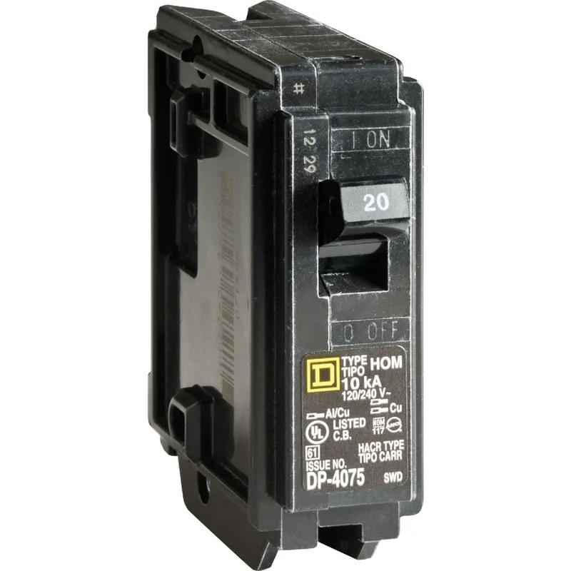 Square D HOM120CP Homeline 20A Single-Pole Standard Trip Circuit Breaker
