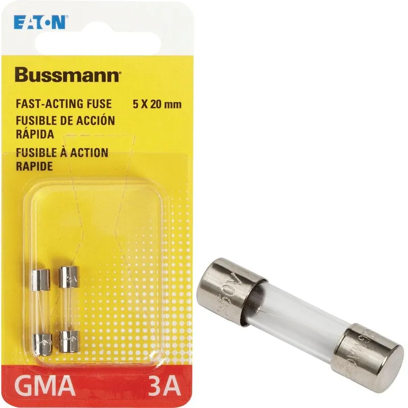 Bussmann BP/GMA-3A GMA Glass Tube Electronic Fuse (2-Pack)