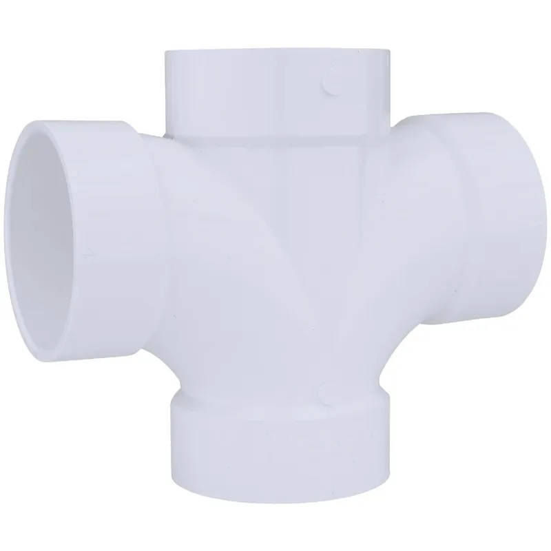 Charlotte Pipe PVC004281200HA 4 In. Double Sanitary DWV PVC Tee