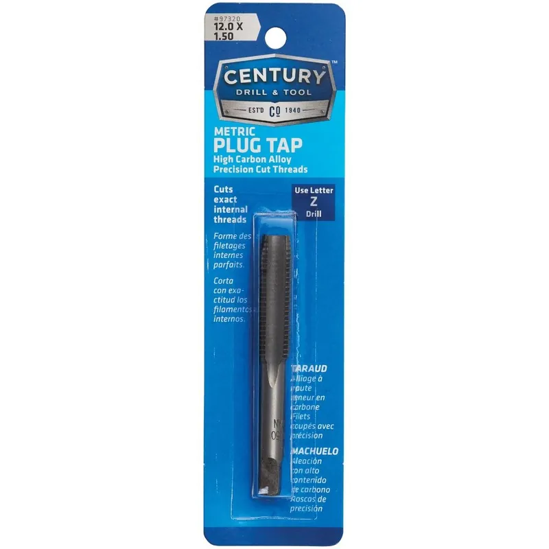 Century Drill Tool 97320 12.0x1.50 Carbon Steel Metric Tap