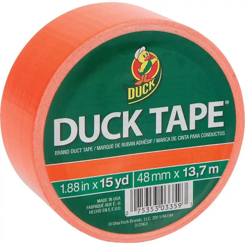 Duck Brand 1265019 SHT1265019 1.88 In. x 15 Yd. Colored Duct Tape NEON ORANGE