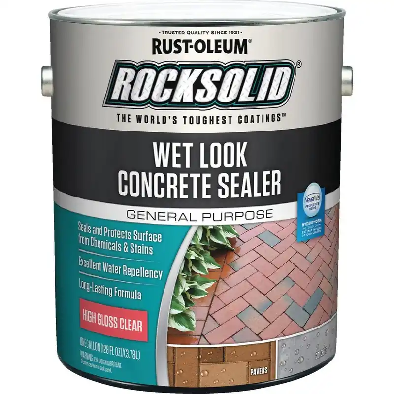 Rust-Oleum 317927 RockSolid Wet Look Concrete Sealer 1 Gal Clear
