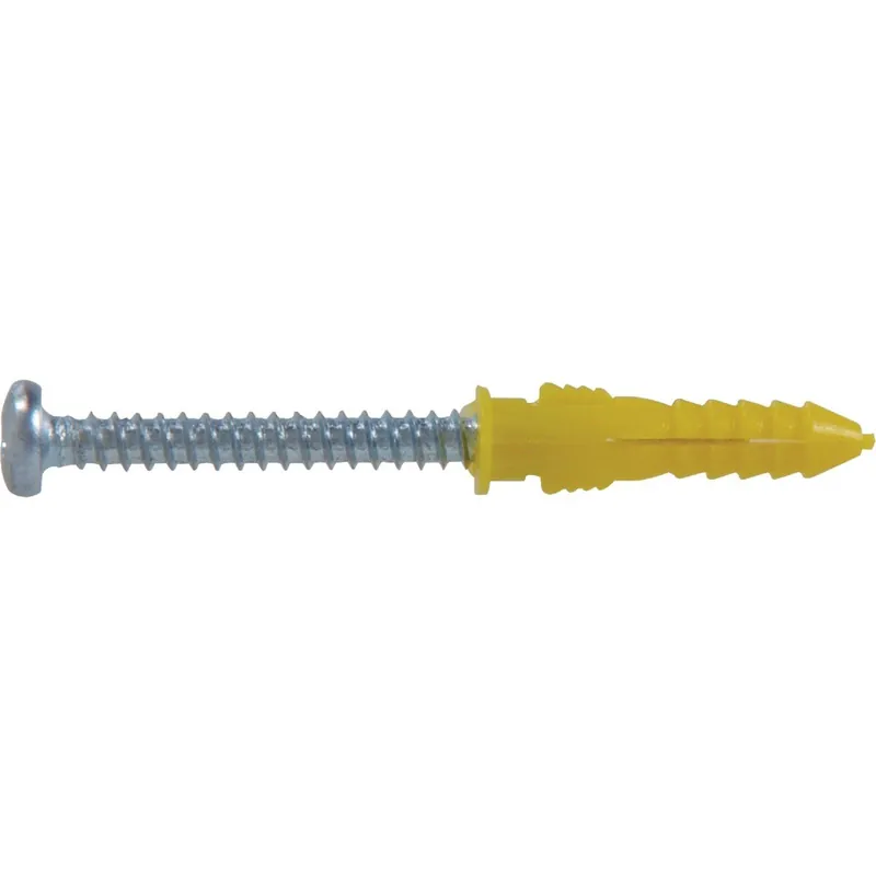 HILLMAN 41820 Hillman #4 - #6 - #8 Thread x 7/8 In. Yellow Ribbed Plastic Anchor 75 Ct.