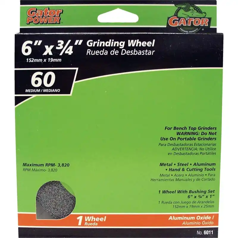 Gator 6011GA Gator Blade 6 In. 3/4 In. Adjustable - 1, 3/4, 5/8, 1/2 Bench Grinding Wheel