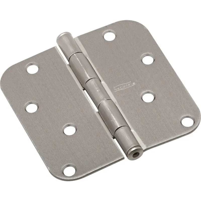 National N830243 4 In. x 5/8 In. Radius Satin Nickel Door Hinge