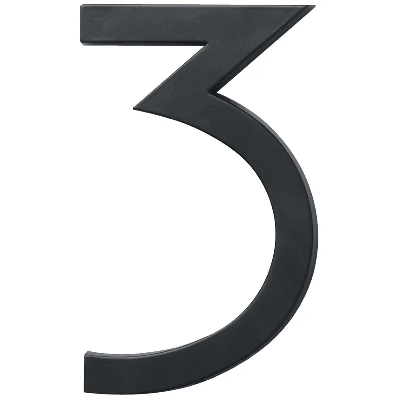 Hy-Ko FM-6/3 Hy-Ko Architectural Series 6 In. Satin Black House Number Three