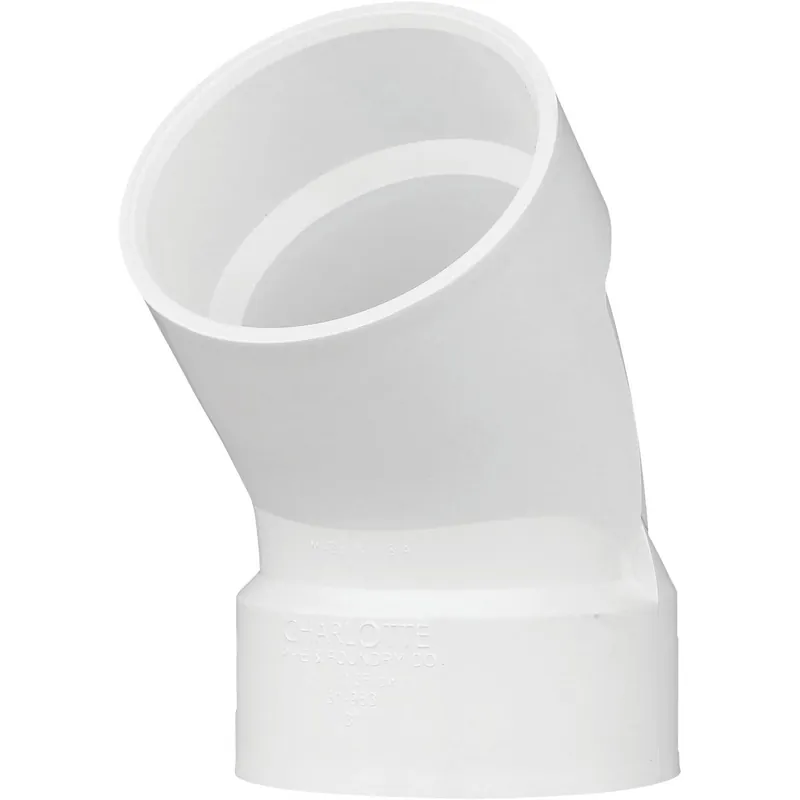 Charlotte Pipe PVC003211200HA DWV 3 In. Schedule 40 45 Deg. Short Radius Elbow