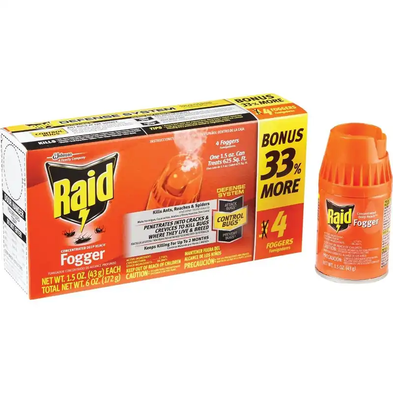 Raid 74251 Concentrated Deep Reach Indoor Insect Fogger 1.5 Oz (4-Pack)