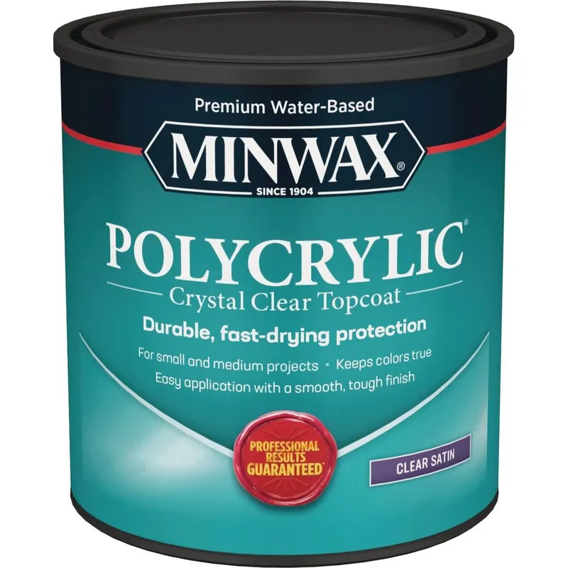 Minwax 63333444 Polycrylic 1 Qt. Satin Water Based Protective Finish
