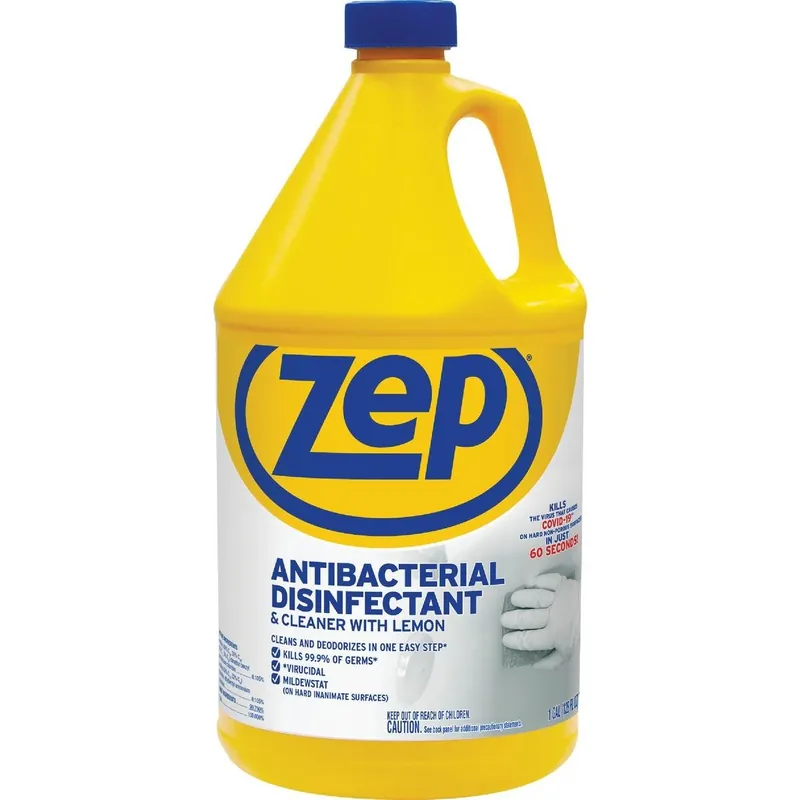 Zep ZUBAC128 128 Oz. Lemon Antibacterial Disinfectant All-Purpose Cleaner