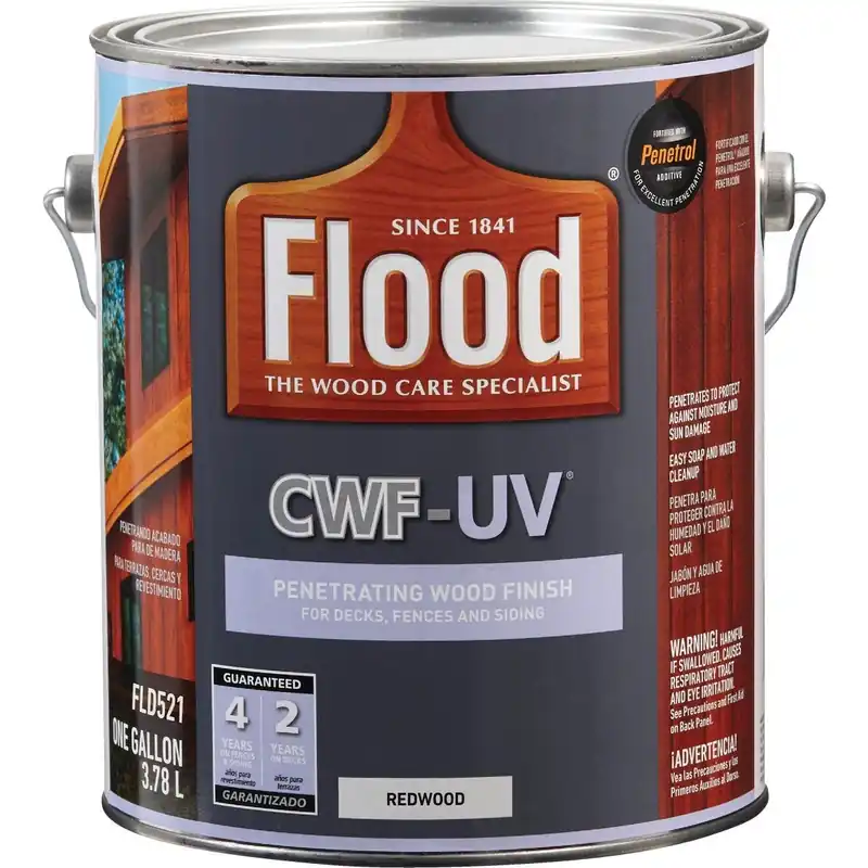 Flood FLD521/01 CWF-UV Oil-Modified Fence Deck and Siding Wood Finish, Redwood, 1 Gal.