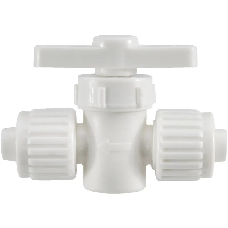 Flair-it 16879 3/8 In. PEX x 3/8 In. PEX Plastic White Straight Stop Valve