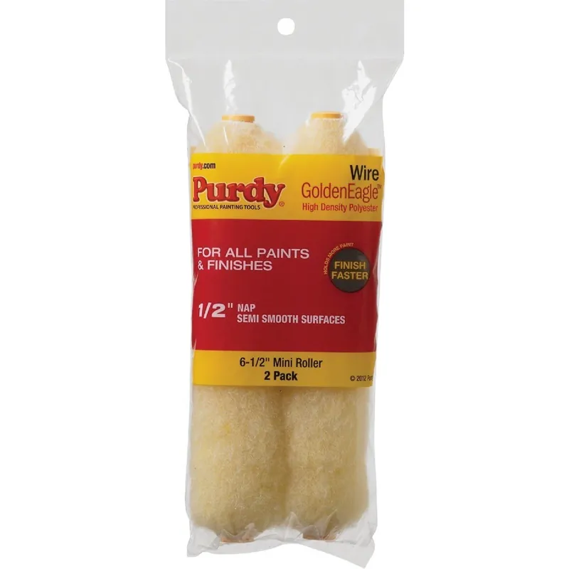Purdy 140605063 Golden Eagle 6-1/2 In. x 1/2 In. Mini Knit Fabric Roller Cover (2-Pack)