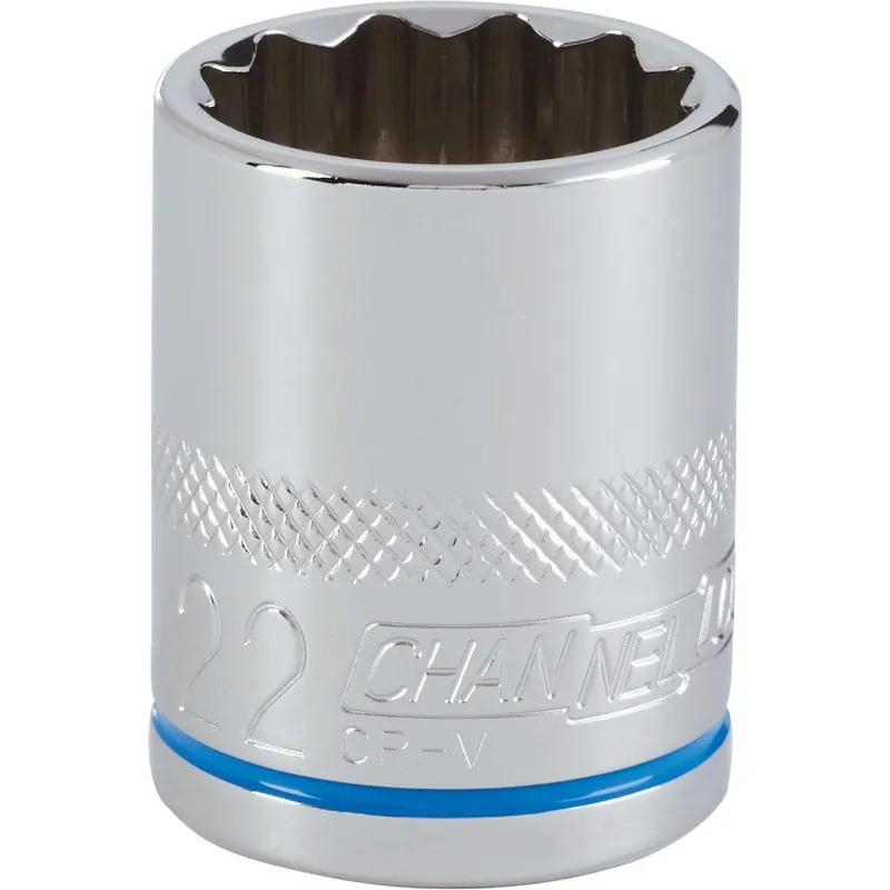 Channellock 397725 1/2 In. Drive 22 mm 12-Point Shallow Metric Socket