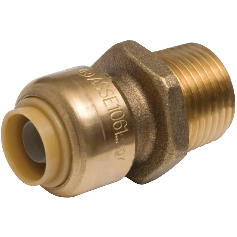 SharkBite U118LFA 3/8 In. (1/2 In. OD) x 1/2 In. MNPT Reducing Brass Push-to-Connect Male Adapter
