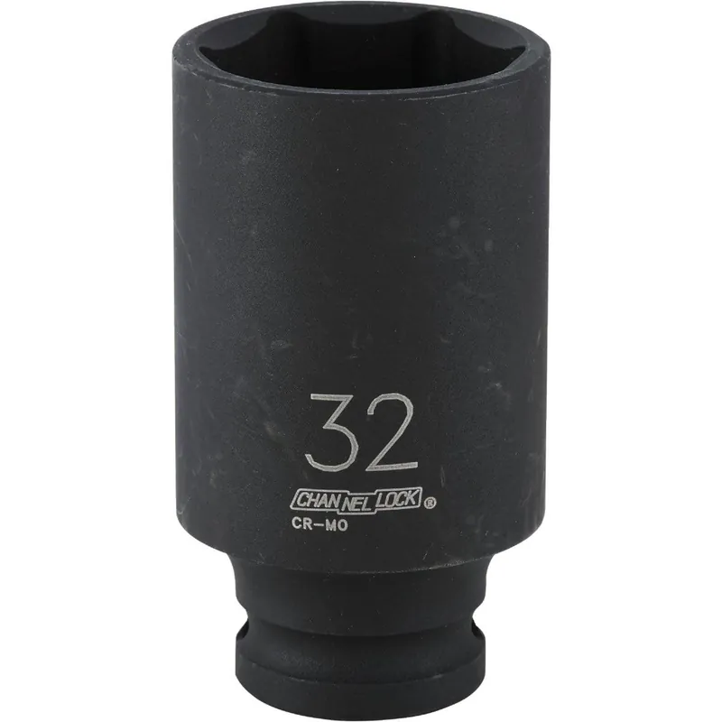 Channellock 302932 1/2 In. Drive 32 mm 6-Point Deep Metric Impact Socket