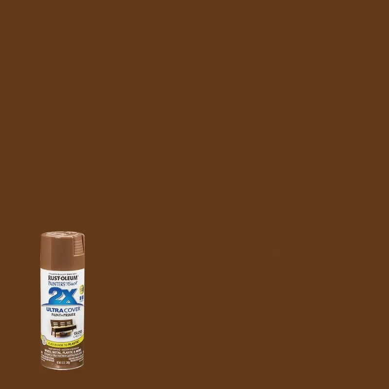 Rust-Oleum 249847 Painter's Touch 2X Ultra Cover 12 Oz. Gloss Paint + Primer Spray Paint Chestnut