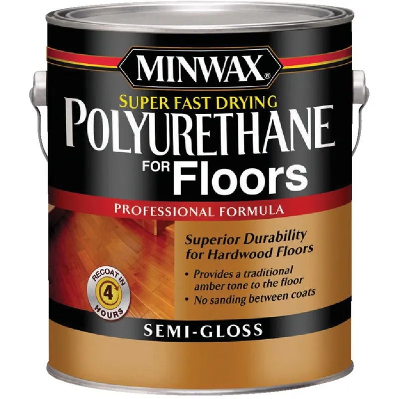 Minwax 13021000 Semi-Gloss Super Fast-Drying Polyurethane For Floors 1 Gal