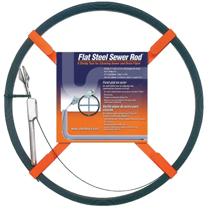 General Wire 50CH Spear Carbon Steel Sewer Rod 3/4 In. x 1/16 In. x 50 Ft.