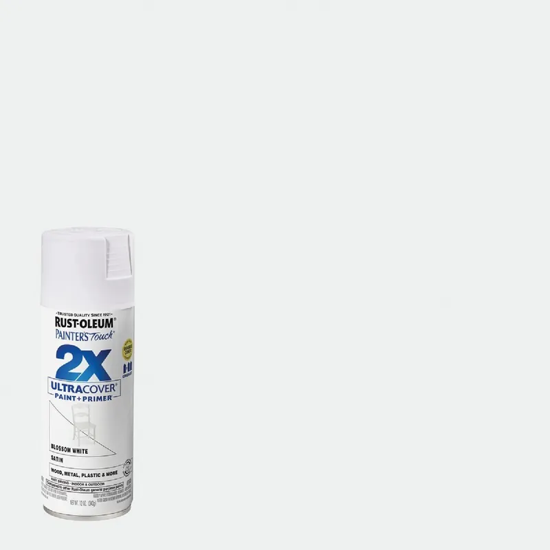 Rust-Oleum 346950 Painter's Touch 2X Ultra Cover 12 Oz. Satin Paint + Primer Spray Paint Blossom White
