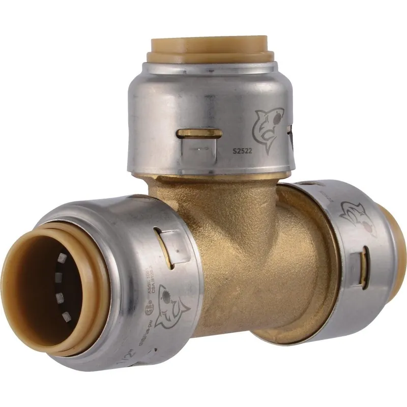 SharkBite UR362A Brass Push-to-Connect Tee 1/2 In. x 1/2 In. x 1/2 In.