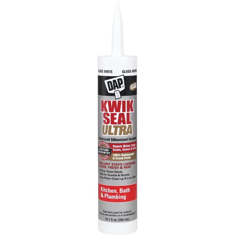 DAP 18897 KWIK SEAL ULTRA 10.1 Oz White Siliconized Kitchen & Bath Sealant